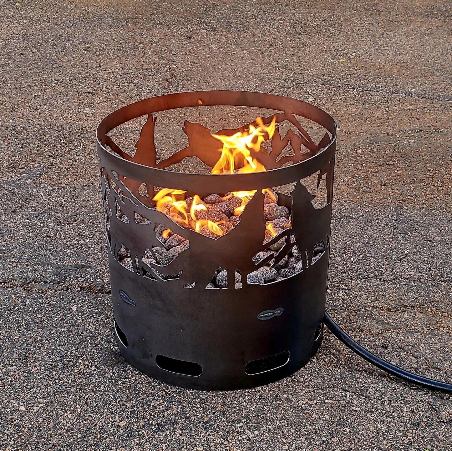 Wolf pack in the Rockies Propane Fire Pit