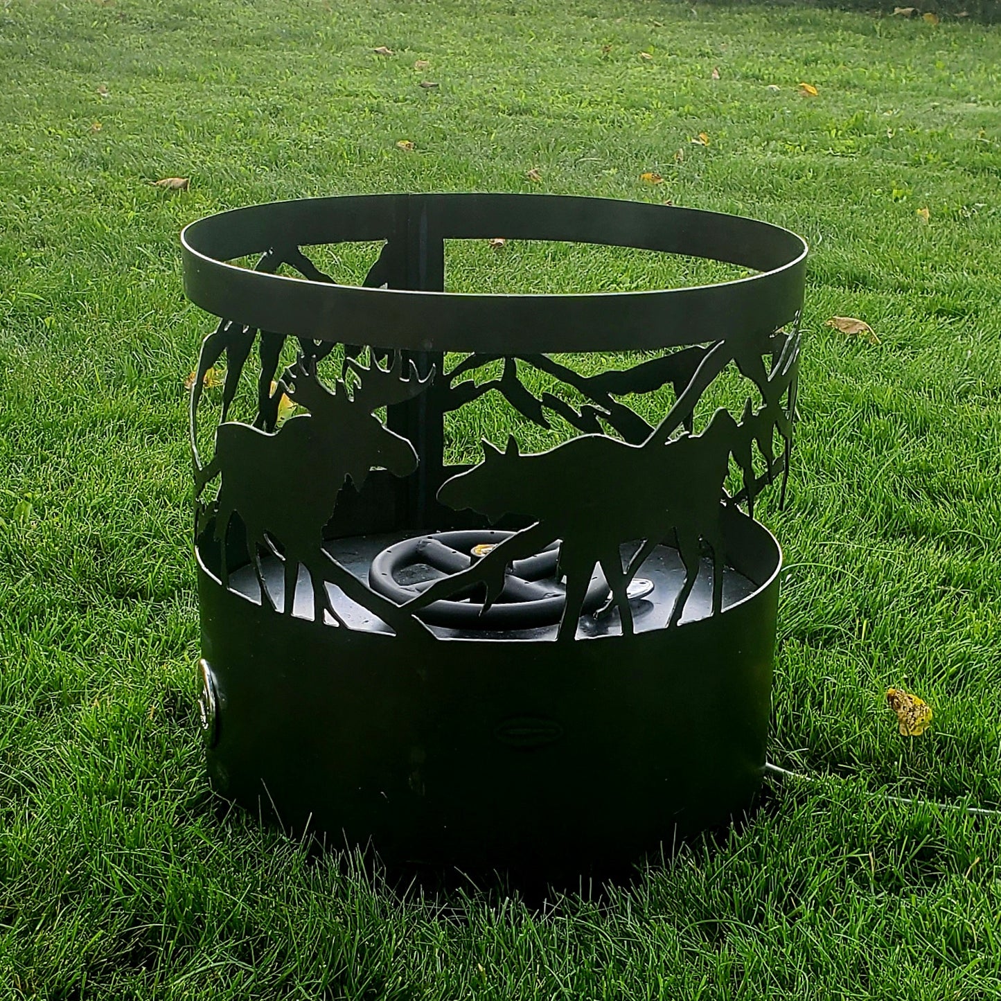 Moose in the Rockies Propane Fire Pit