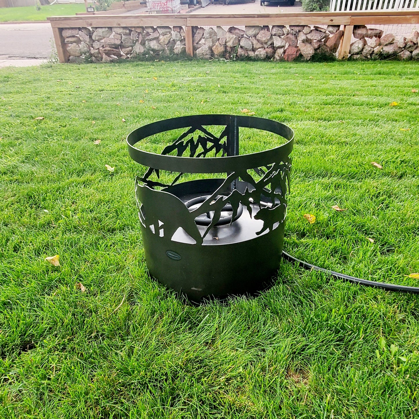 14in Bear in the Rockies Propane Fire Pit