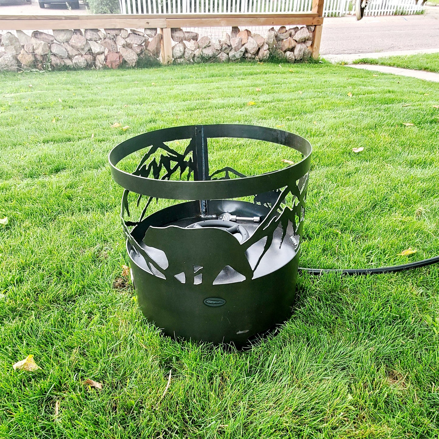14in Bear in the Rockies Propane Fire Pit