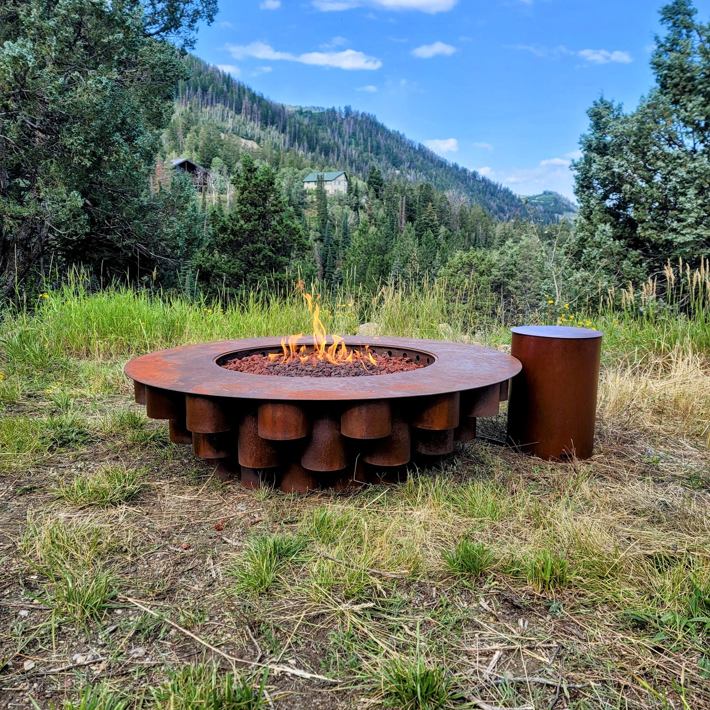 Modern tube Fire pit