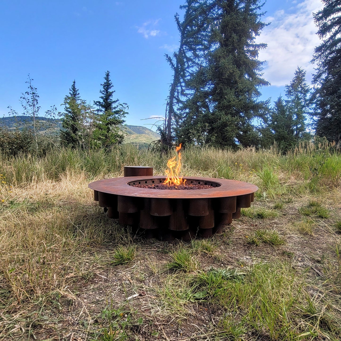 Modern tube Fire pit