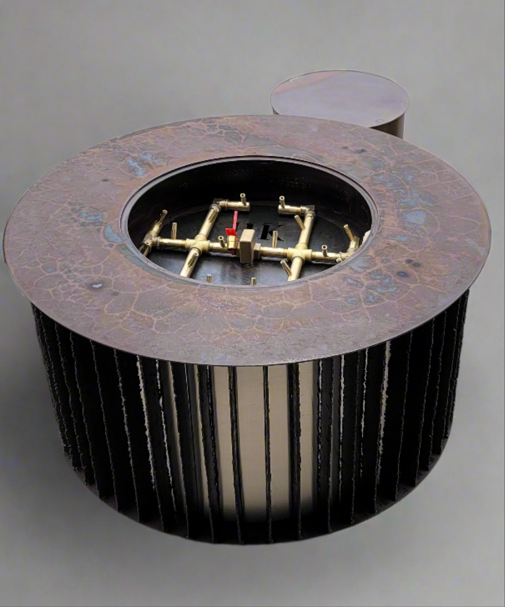 Modern Slat firepit with Stainless Steel Inlay 36"