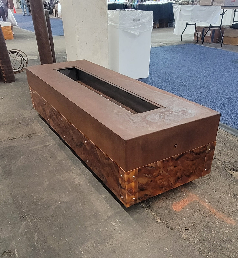 Flamed Copper and oxidized steel