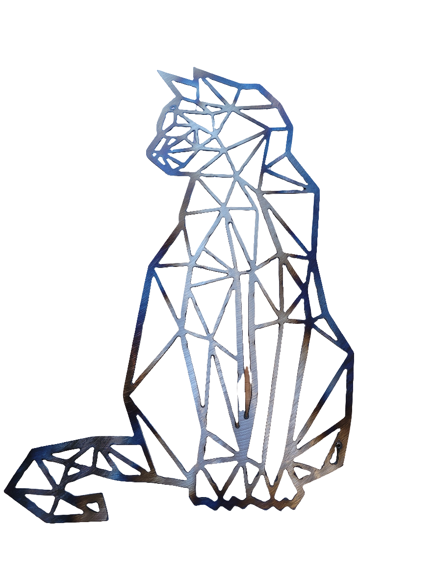 Geometric cat wall art