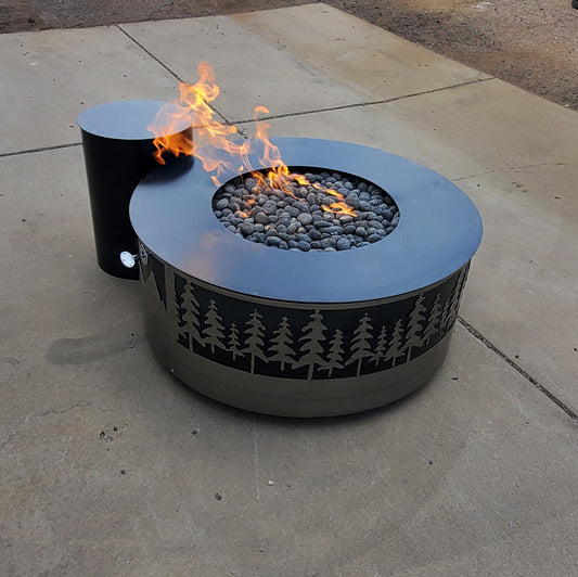 36in Pine Tree Forest Fire pit ( Hot Rolled Steel & Stainless Steel )