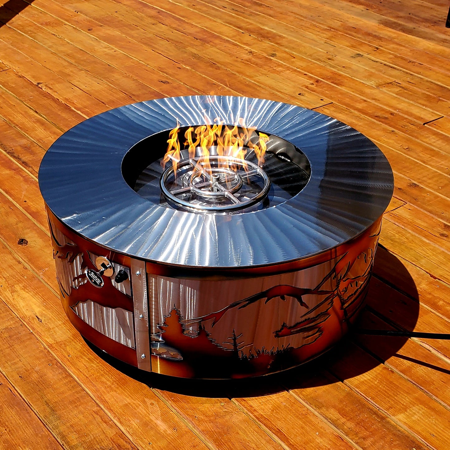 Flamed Patriotic Mountain Fire pit