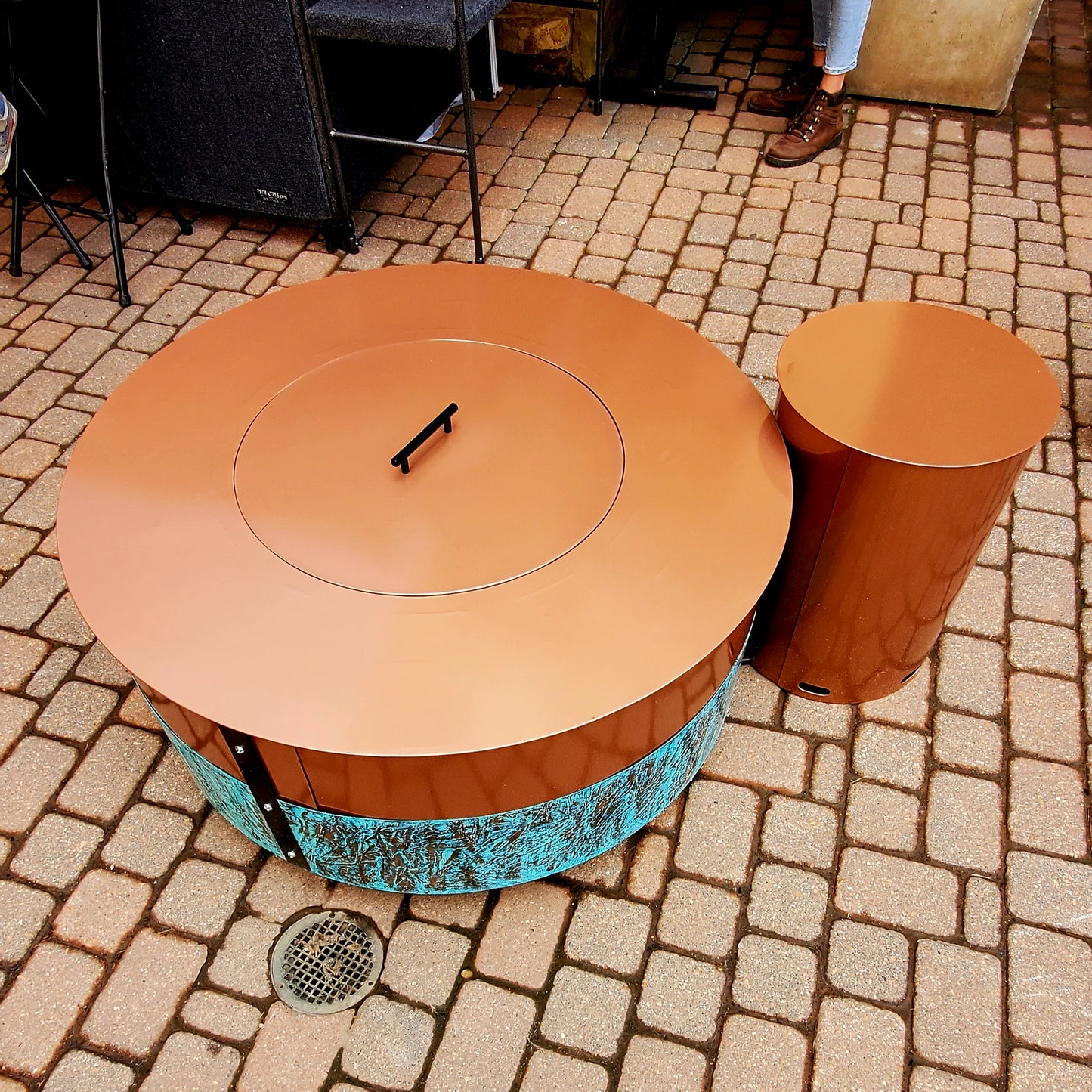 Stunning 36in Patina Fire Pit (Copper river & Patinated Copper)