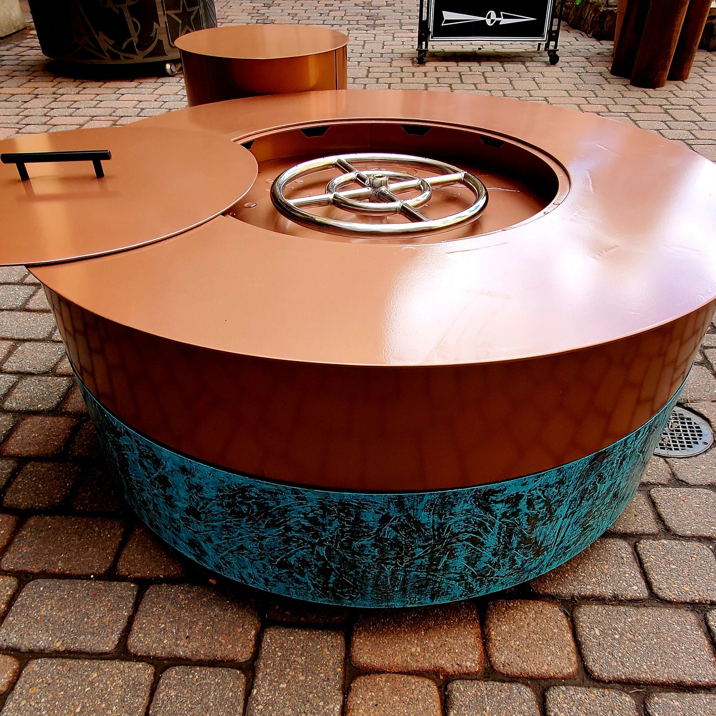 Stunning 36in Patina Fire Pit (Copper river & Patinated Copper)