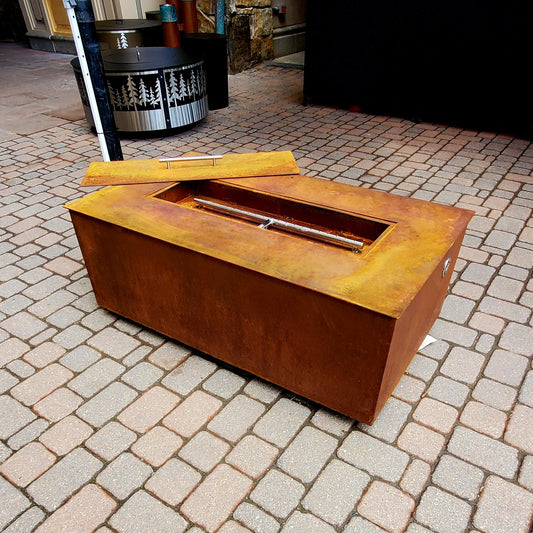 Rectangle Table Patina Fire pit  24"x42"