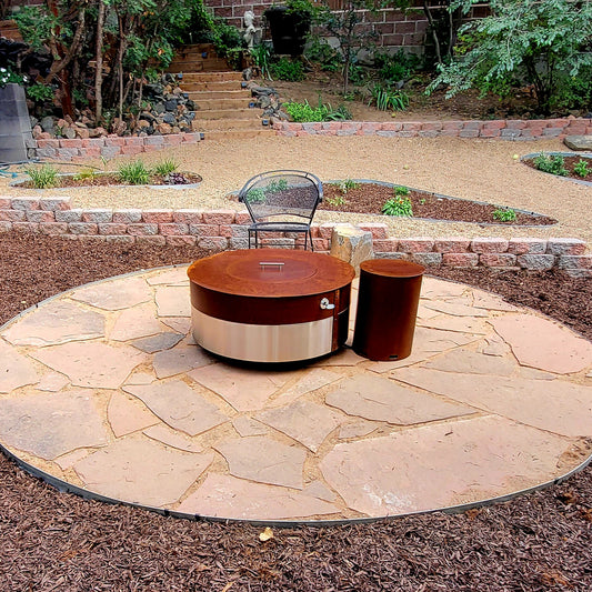 36in Firepit ( Oxidized Steel & Stainless Steel )