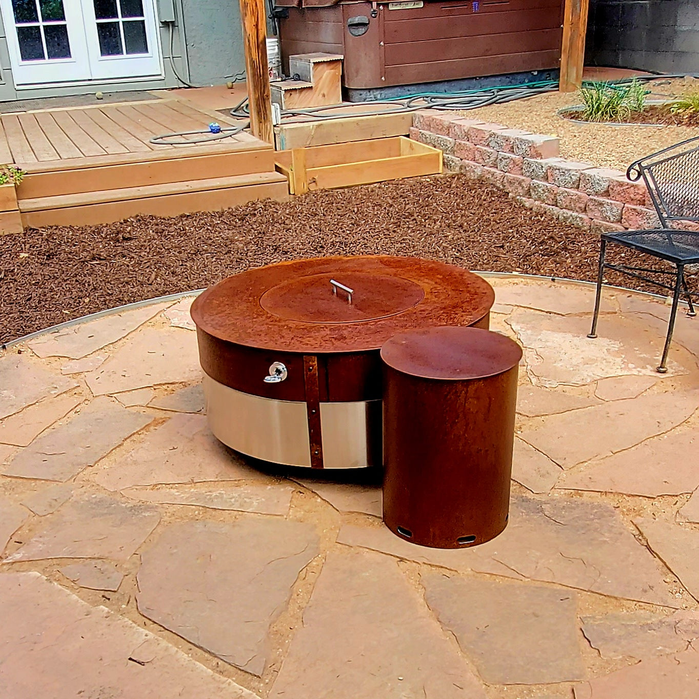 36in Firepit ( Oxidized Steel & Stainless Steel )