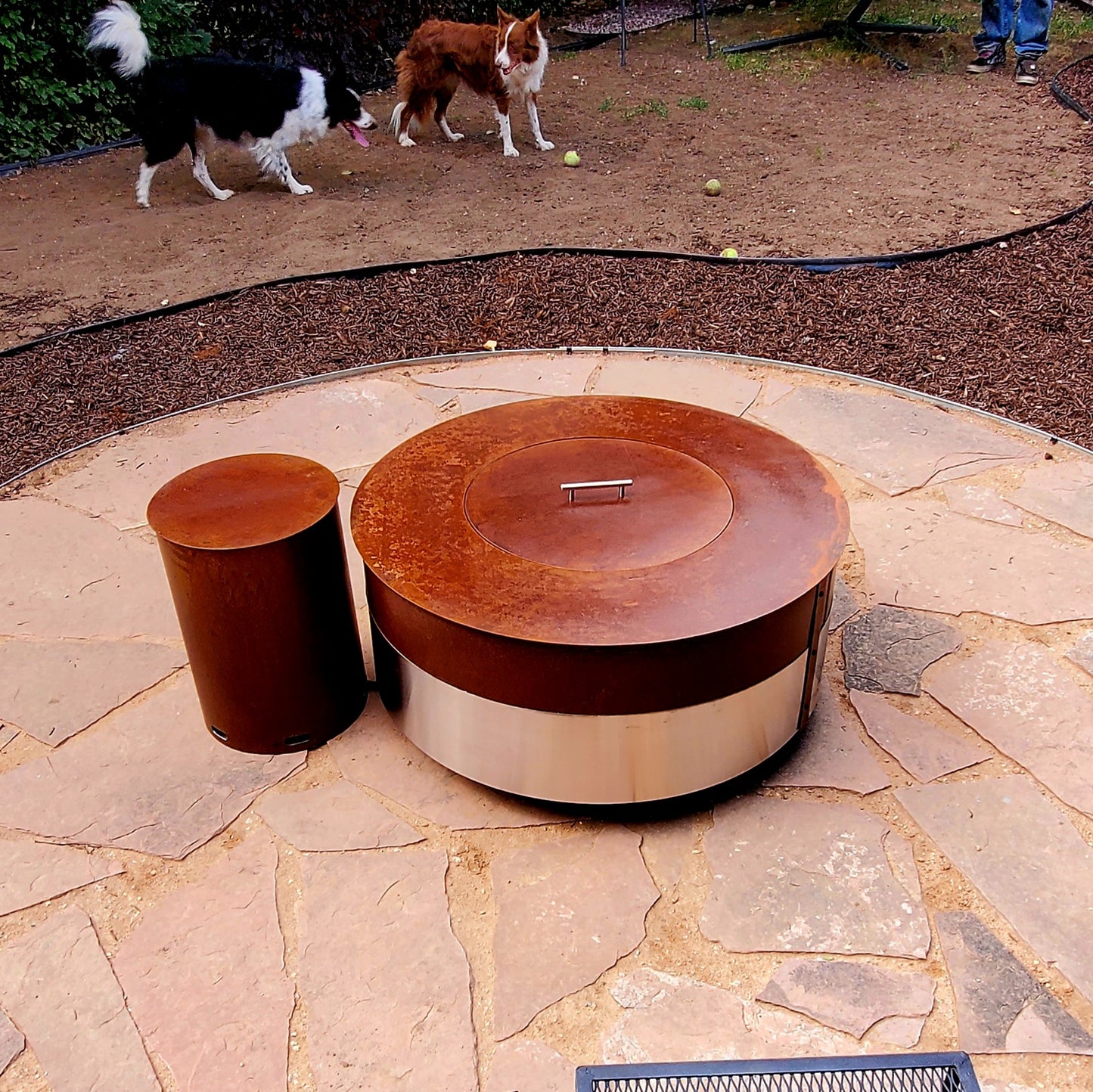 36in Firepit ( Oxidized Steel & Stainless Steel )